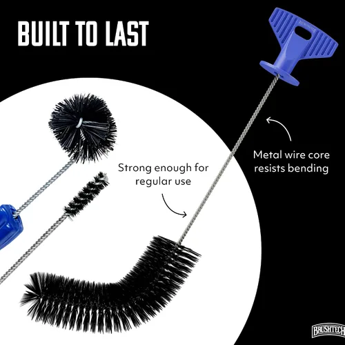 Vista 6 de Brushtech Kit de limpieza de comedero de colibrí, juego de cepillos de precisión de doble acción, 3 cepillos especiales para alimentadores