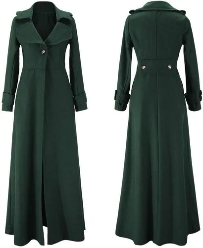 Vista 5 de SERYU Abrigo de invierno para mujer, con solapa, gabardina, larga, parka, abrigo para exteriores