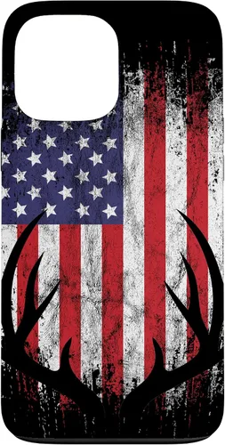 Vista 24 de Deer Hunting American Flag Whitetail Buck Antlers Case for iPhone 17
