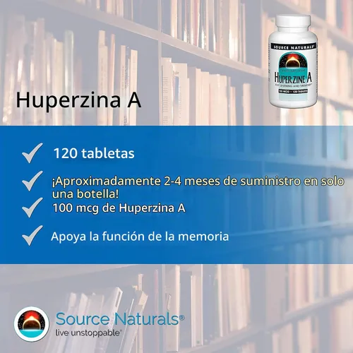 Vista 5 de Source Naturals Huperzina A, para el aprendizaje y la memoria*, 100mcg - 120 Tabletas
