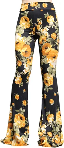 Vista 3 de ShopMyTrend - Pantalones de yoga largos con piernas anchas y acampanadas estilo palazzo, con cintura alta, para mujer