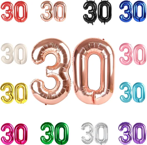 Vista 379 de Globo negro del número 0 de 40 pulgadas – globo número 0, decoraciones