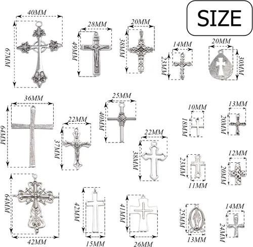 Vista 2 de Aylifu Mixed Jesus Christ Cross Crucifix Dangle Pendant