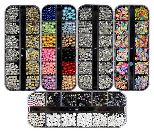 Vista 6 de 3000 piezas (5 cajas) Nail Art Rhinestone Set Adornos de Uñas Estilo 3