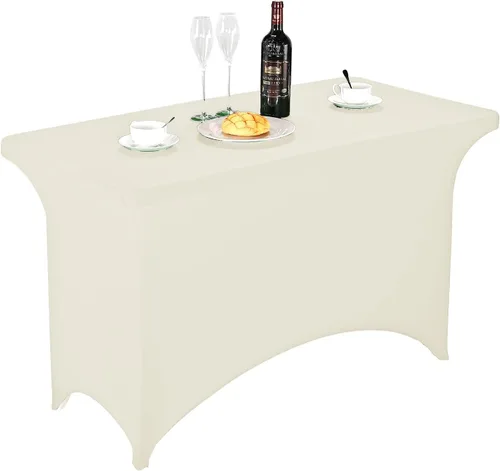 Vista 83 de FORLIFE - Funda de mesa de elastano, mantel ajustado de 4 pies para mesas rectangulares, funda elástica para patio, universal para bodas, banquetes