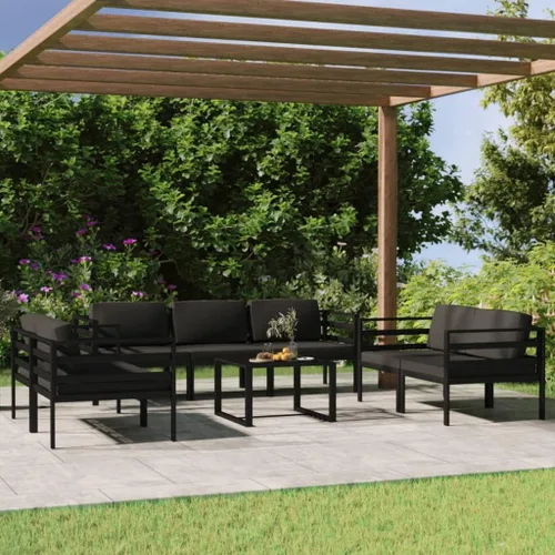 Vista 12 de Juego de 7 piezas para patio con cojines, sofá al aire libre, juego de bar de patio, muebles modernos para exteriores, banco de comedor