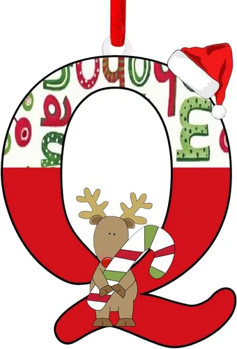 Vista 6 de Decoración colgante para árbol de Navidad de 26 letras, adornos para árbol de Navidad, adornos personalizados de 26 letras, decoración de Navidad