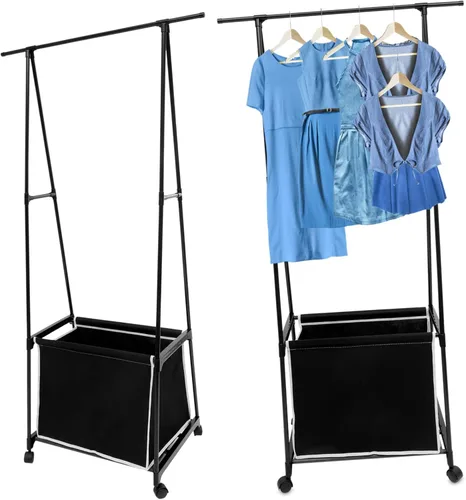 Vista 3 de WOONEKY Perchero portátil cestas de metal percha soporte de ropa resistente para dormitorio