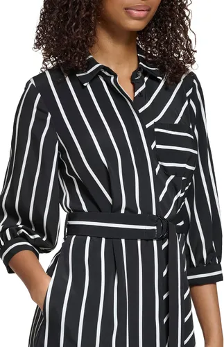 Vista 3 de Karl Lagerfeld Paris Vestido camisero midi a rayas para mujer
