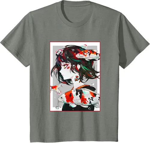 Vista 90 de Camiseta de anime anime japonés estético Otaku Negro