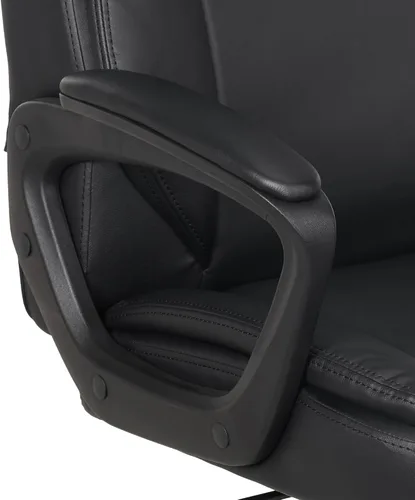 Vista 6 de Amazon Basics Classic Puresoft - Silla de escritorio de oficina acolchada de poliuretano con apoyabrazos, fácil montaje, base de metal resistente