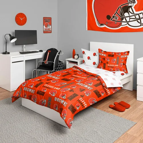 Vista 35 de FOCO Juego de ropa de cama unisex para adultos con logotipo del equipo de la NFL, sábanas y fundas de almohada, juego de ropa de cama de 5 piezas