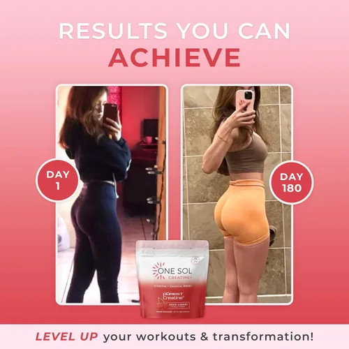 Vista 8 de One Sol Creatina para mujeres, polvo de creatina natural para mujer con creatina pura y agua de coco, aumenta la masa muscular magra, reduce