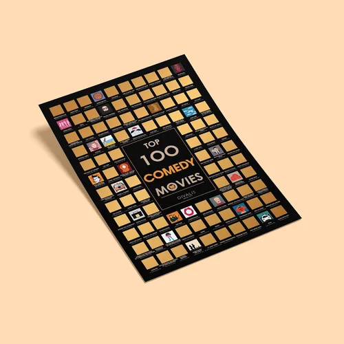 Vista 8 de Póster para raspar las 100 películas de comedia – Póster rascador de comedias grandes – Lista de deseos de comedias de todos los tiempos – Póster