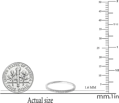 Vista 5 de Dazzlingrock Collection Anillo apilable de boda y compromiso de 0,14 quilates (quilates) con diamantes blancos redondos para mujer, oro de 10