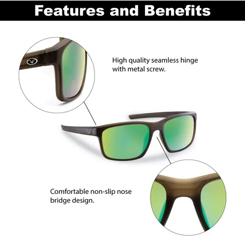 Vista 4 de Flying Fisherman Rip Current Gafas de sol polarizadas con AcuTint UV bloqueador para pesca y deportes al aire libre