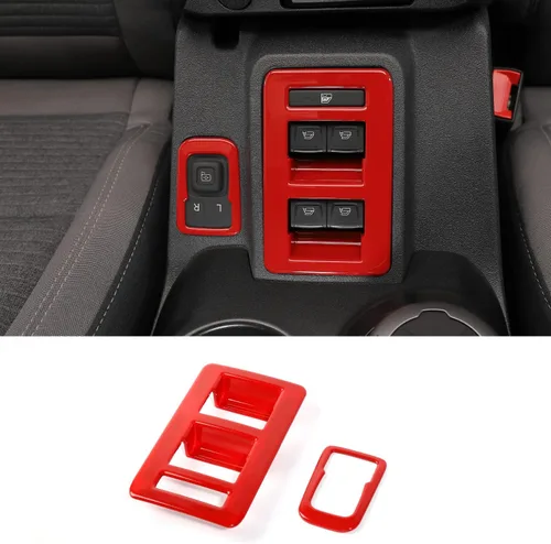 Vista 3 de RAZPOY Para Bronco - Interruptor de control de interruptor de elevación de ventana, 2 piezas de cubierta de panel de ajuste de espejo retrovisor