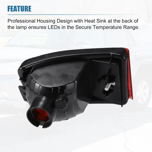 Vista 7 de uxcell Lámpara de luz reflectora de parachoques lateral trasero derecho para Toyota 4Runner 2003-2005 rojo