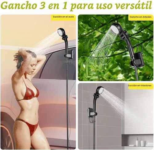 Vista 5 de Tienda de ducha desplegable para camping, tienda de ducha portátil al aire libre con ducha recargable de 6000 mAh (verde)