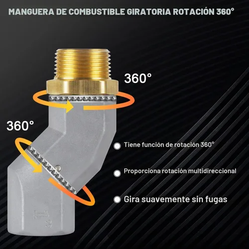 Vista 3 de HLOGREE 1" NPT, 2 piezas de conector giratorio de 360 grados para manguera de combustible para bomba de transferencia de combustible, diésel