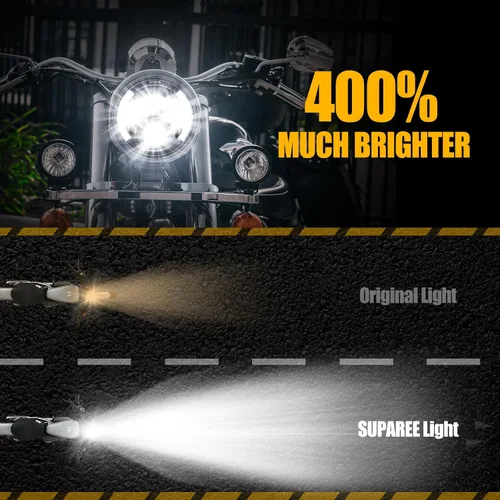 Vista 7 de Faros Delanteros LED de 7 Pulgadas con Aprobación DOT para Proyector Daymaker 2880lm Chip CREE & Philips para Harley Davidson, Faro-2 Road King