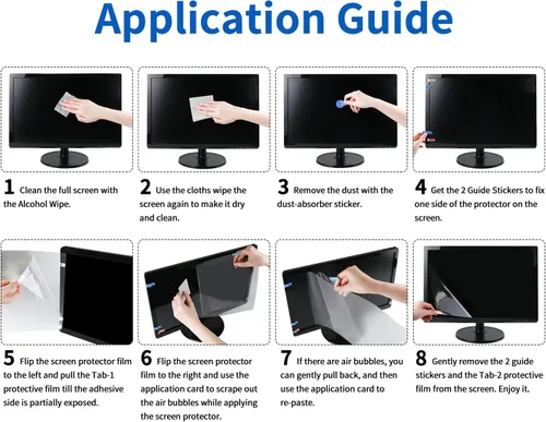 Vista 7 de F FORITO Paquete de 2 protectores de pantalla de computadora de 24 pulgadas, antirreflejos, mate, compatibles