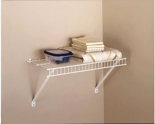 Vista 2 de Rubbermaid - Estante de pared de montaje directo, 2 pies de ancho, kit de hardware de montaje incluido, color blanco, sistema organizador