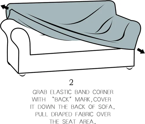 Vista 5 de 1 funda para sofá de 2 plazas, de poliéster, elastano, tela jacquard estirable para el hogar, motel y uso comercial, se adapta a la parte trasera