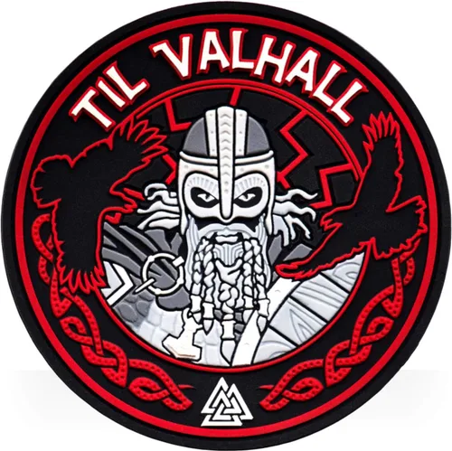 Vista 7 de M-Tac Morale Patches Nordic Invasion - PVC 3D Military Tactical Patch Viking - Til Valhall (Gray (Til Valhall))