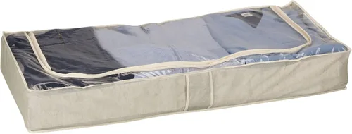 Vista 5 de Household Essentials Baúl de almacenamiento debajo de la cama, beige (paquete de 2)