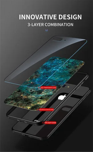 Vista 5 de IVY Funda de mármol de vidrio templado para Oppo Realme X7 Pro Case - C