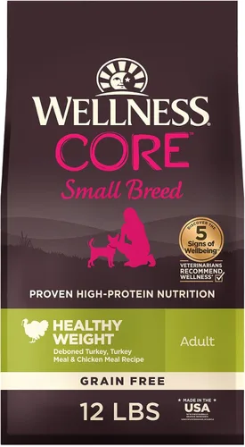 Vista 13 de Comida seca para perros Wellness CORE, para razas pequeñas, sin grano, alta en proteínas, natural, receta original de pavo y pollo