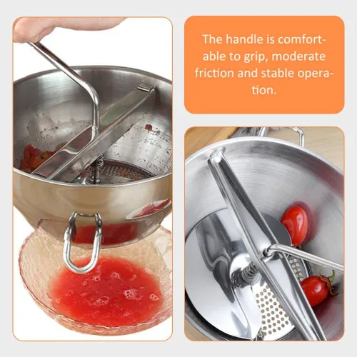 Vista 3 de UPKOCH - Mezclador manual de papas y triturador de alimentos de acero inoxidable para puré de papas, batatas y verduras, herramienta de cocina