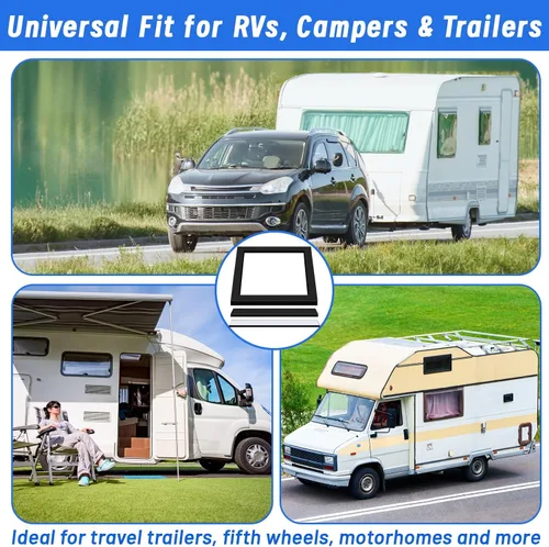 Vista 7 de Convivium Junta universal de aire acondicionado de techo de caravana de 14 x 14 pulgadas, sello de espuma EPDM de celda cerrada autoadhesivo, junta