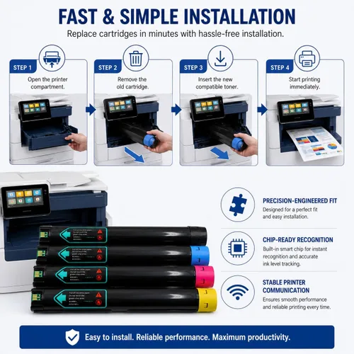 Vista 5 de Toner Pros Cartucho de tóner Xerox Versalink 006R01824, 006R01825, 006R01826, 006R01827 remanufacturado de alta capacidad, repuesto para impresoras