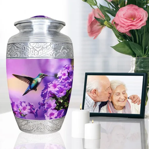 Vista 4 de M MEILINXU Urna para cenizas para mujeres y hombres, urnas de cremación para cenizas humanas, mujeres y hombres, decoración funeraria, urna grabada