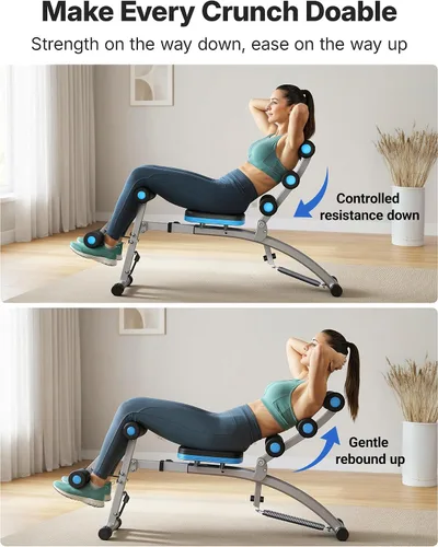 Vista 3 de MERACH Ab Machine, Adjustable Ab Workout Bench for Home Gym, Multi-Functional Sit Up Exercise Equipment with 300 LBS Weight Capacity, Exercise Chair