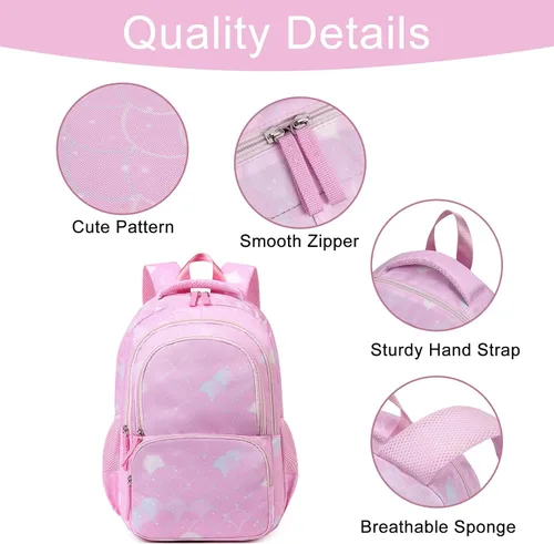 Vista 3 de CLUCI Mochila infantil para niños y niñas, mochila para preescolar con correa ajustable, 12L, 04-rosa, Classic