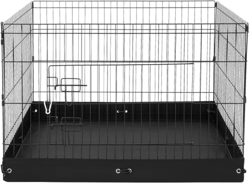 Vista 9 de VEVOR Corralito para perros, 4 paneles de 24 x 36 pulgadas, parque de ejercicio plegable de metal para mascotas, valla para perros para interiores