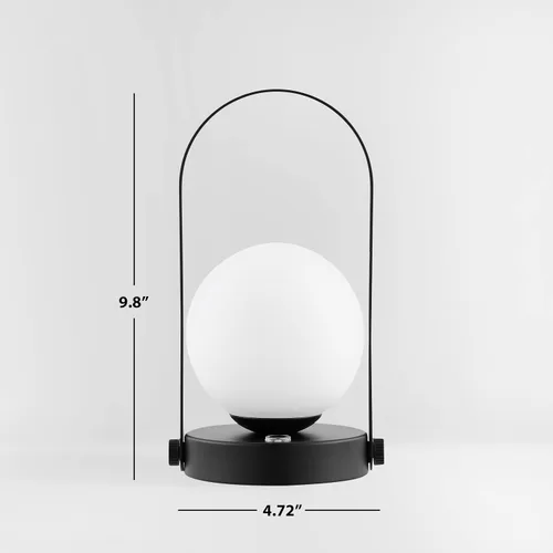 Vista 5 de SAFAVIEH Lighting Collection Meira - Lámpara de mesa LED recargable moderna negra