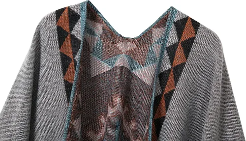 Vista 16 de Chales cálidos para mujer, cárdigan con frente abierto, estilo vintage, poncho