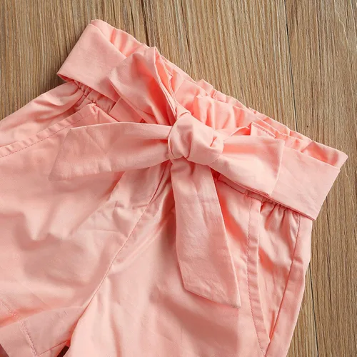 Vista 5 de Conjunto de 2 piezas con volantes y cuello halter floral para niños pequeños y niñas