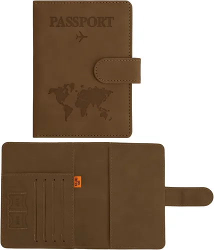 Vista 12 de Funda para pasaporte para viajes, funda para pasaporte con ranura para tarjeta de crédito y ranura para tarjeta de embarque, funda para pasaporte