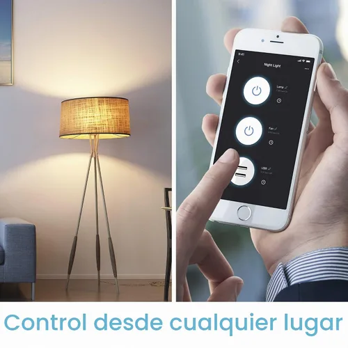 Vista 3 de Geeni Toma de corriente de pared con cargador USB de alta velocidad de 2 puertos: Tomas de corriente USB duales y de alimentación, solución de carga