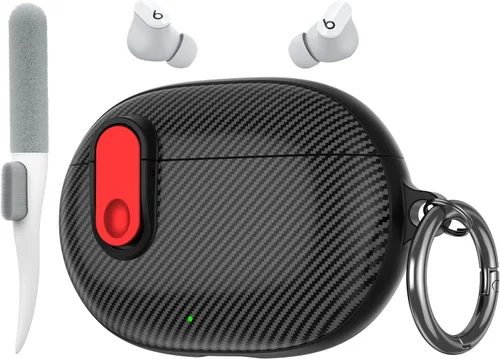 Vista 9 de Valkit Funda transparente compatible con Beats Studio Buds 2021/2023+ con kit de limpieza y cerradura, funda protectora de TPU suave a prueba