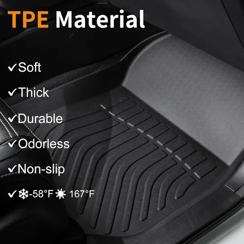 Vista 3 de Alfombrillas para todo tipo de clima y forro de carga para Volkswagen Atlas 2018-2026 (asientos de 6 pasajeros), juego completo de 3 filas