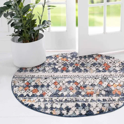 Vista 13 de Unique Loom Morocco Collection - Alfombra de área con borde abstracto, diamante, bohemio, 2 pies 2 x 3 pies, marfil/negro