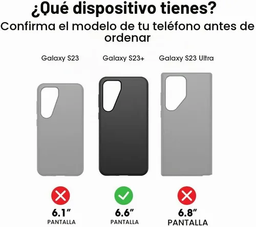 Vista 2 de OtterBox Funda para Galaxy S23 Plus (solamente) - Serie Commuter - Negro, delgado y resistente, apto para bolsillo, con protección de puerto