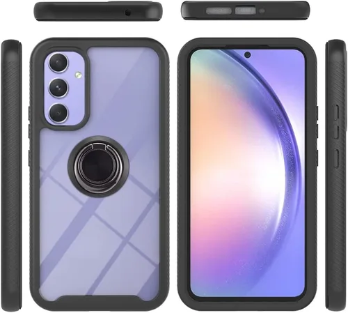 Vista 19 de Funda compatible con Xiaomi Poco X3 NFC, compatible con Xiaomi Poco X3 Pro/Poco X3 Ring Stand 3 en 1, color negro