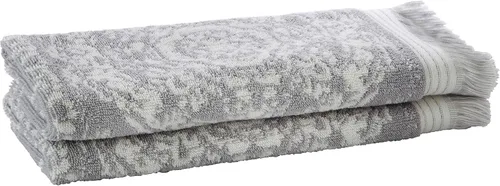 Vista 5 de SKL Home by Saturday Knight Ltd. Carrick Medallion - Toalla de mano 100% algodón turco (paquete de 2), color gris